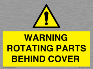 WARNING ROTATING PARTS BEHIND COVER
